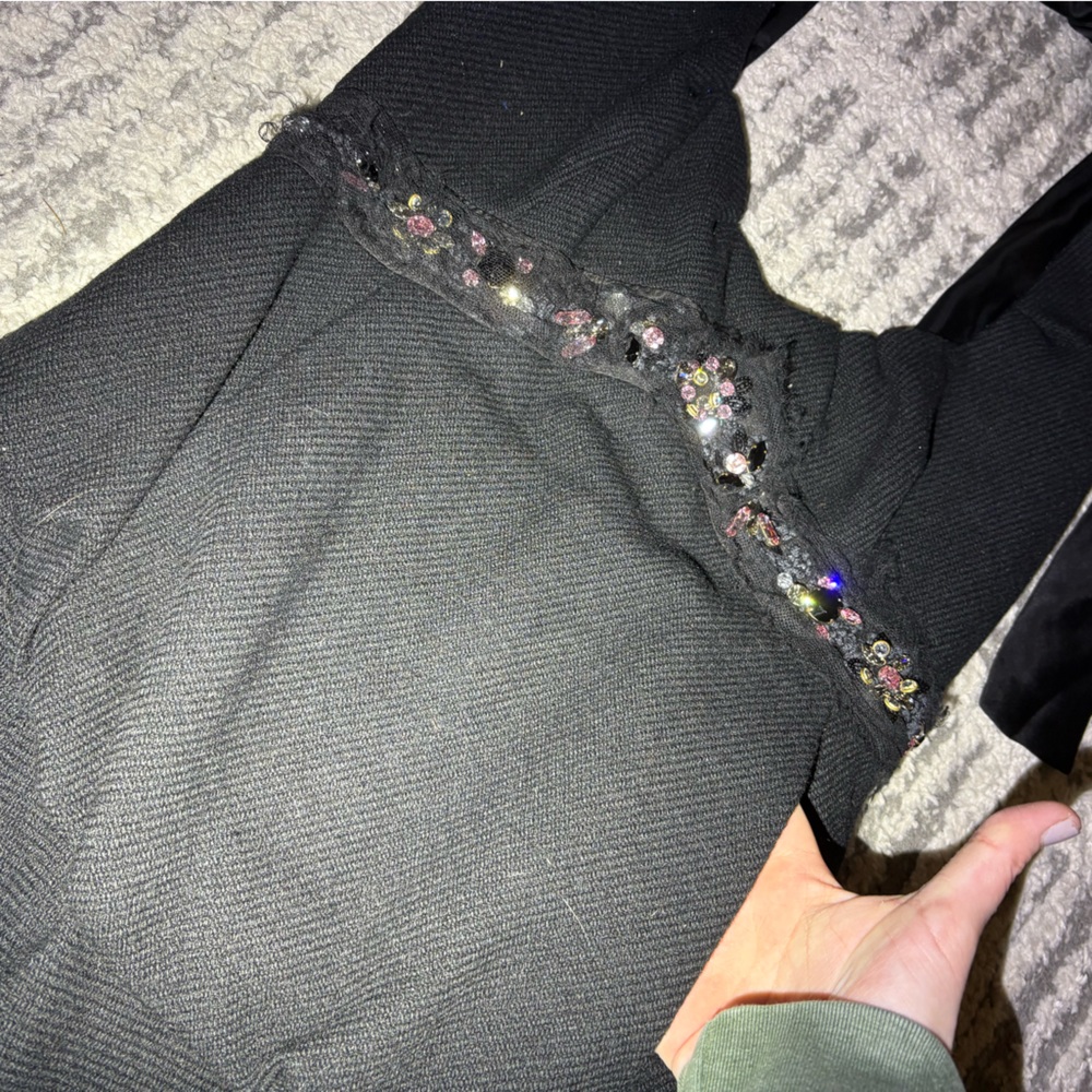 Vintage Louis Vuitton black beaded jewel midi evening dress sexy size 4-6 - Picture 5 of 11